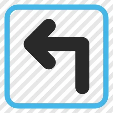 Turn Left Vector Icon In a Frame Stock Illustration