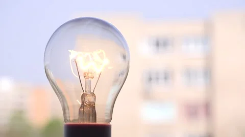 Turn On the Light in City View,Turning the Light On a Bulb, Turns the Light Off  Stock Footage 270941692