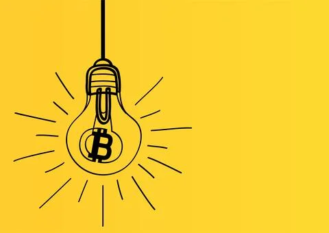 Turn lights for crypto bitcoin Stock Illustration