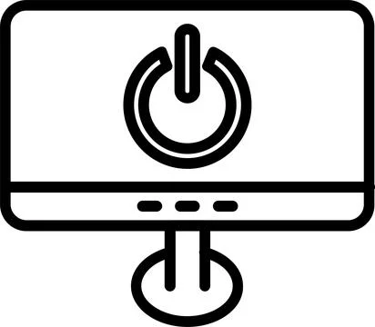 Turn Off Line Icon Design Stock Illustration