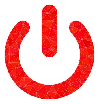 Turn Off Low-Poly Mocaic Icon Stock Illustration