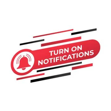 Turn On Notification button icon for social media. Notification bell icon but Illustrazione stock