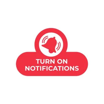 Turn On Notification button icon for social media. Notification bell icon but Stock Illustration