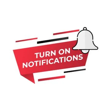Turn On Notification button icon for social media. Notification bell icon but Stock Illustration