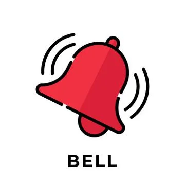 Turn On Notification button icon for social media. Notification bell icon but Stock Illustration