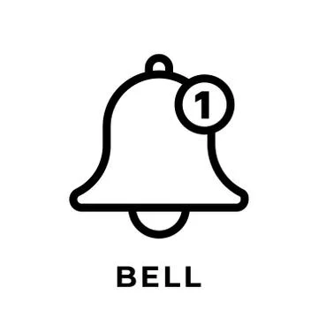 Turn On Notification button icon for social media. Notification bell icon but Ilustração Stock