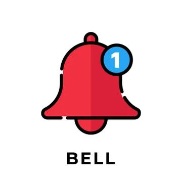 Turn On Notification button icon for social media. Notification bell icon but Stock Illustration
