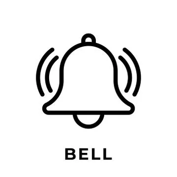 Turn On Notification button icon for social media. Notification bell icon but Stock-Illustration