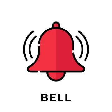 Turn On Notification button icon for social media. Notification bell icon but Stock Illustration