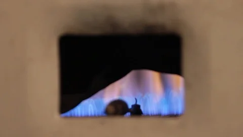 Turn off the old Soviet gas boiler Stock Footage 100643457