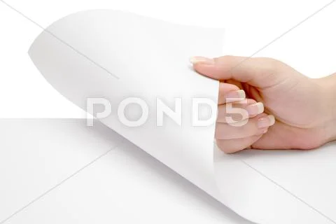 Turn the Page Isolated on a White Background Stock Photos