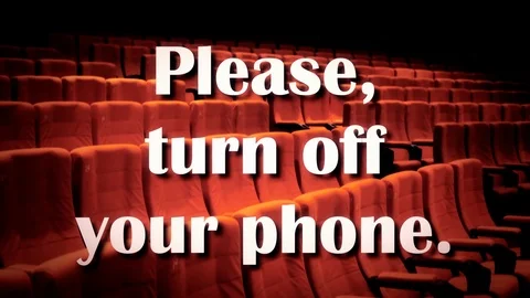 Turn off phone sharp please cinema ang Stock Footage 109098795