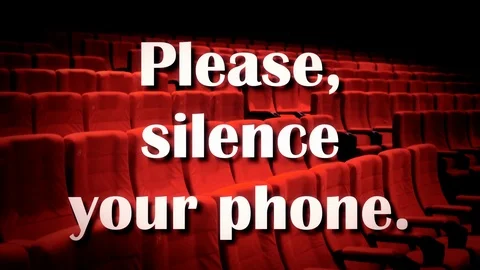 Turn off phone sharp silence cinema ang Stock Footage 109099546