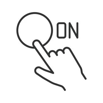 Turn on power button icon in line design. Turn on, power on, switch on Stock Illustration