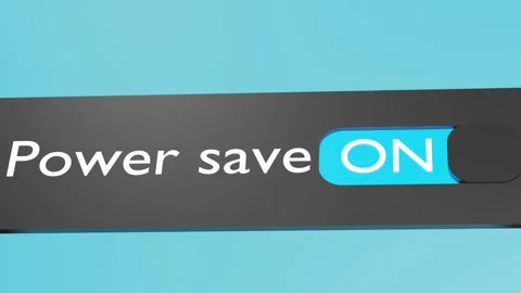 Turn on Power Save button, slider. Energy saving mode. Video stock 201256438