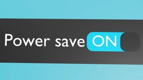 Turn on Power Save button, slider. Energy saving mode. 3d render. Stock Illustration