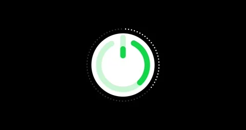 Turn power off switch animation. Abstract circle power button icon animated on a Vídeos de archivo 333464049