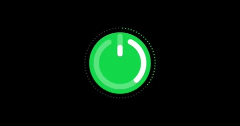 Turn power off switch animation. Abstract circle power button icon animated on a Vídeos de archivo 333464051