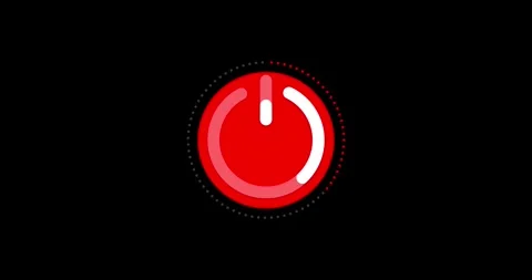 Turn power off switch animation. Abstract circle power button icon animated on a Vídeos de archivo 333464053