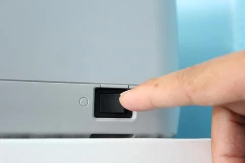 Turn on the printer Stock Photos