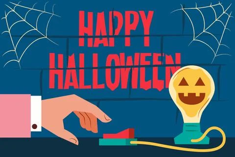 Turn Pumpkin Lantern Illustrazione stock