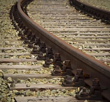 Turn rail track Stock Photos