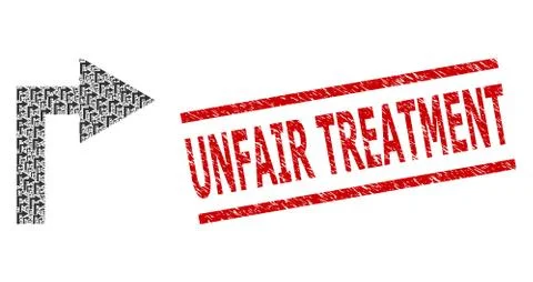 Turn Right Recursion Composition of Turn Right Icons and Scratched Unfair 스톡 일러스트