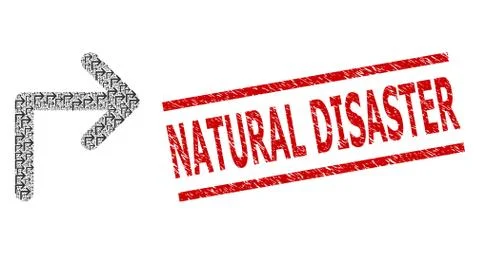 Turn Right Recursive Composition of Turn Right Items and Scratched Natural Illustrazione stock