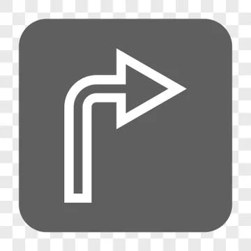 Turn Right Rounded Square Button Stock Illustration