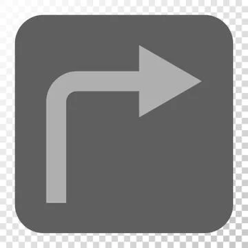 Turn Right Rounded Square Button Stock Illustration