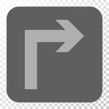 Turn Right Rounded Square Button Illustrazione stock