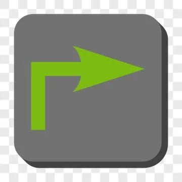 Turn Right Rounded Square Button Stock Illustration