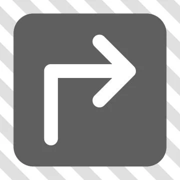 Turn Right Rounded Square Button Stock Illustration