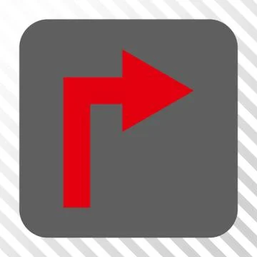 Turn Right Rounded Square Button Stock Illustration