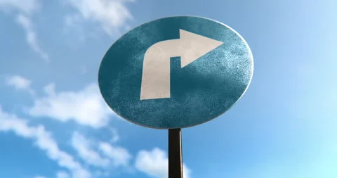 Turn Right Sign in a 3D animation Stock Footage 251126951