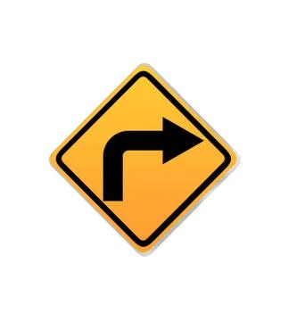 Turn right sign Stock Illustration