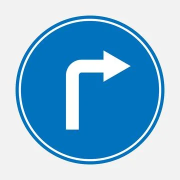 Turn Right Sign Stock Illustration