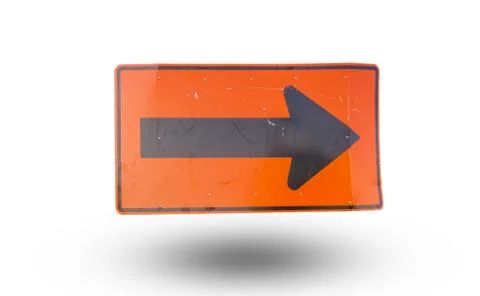 Turn right sign on white Stock Photos