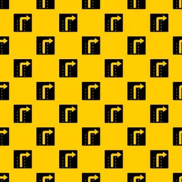 Turn right traffic sign pattern Stock Illustration