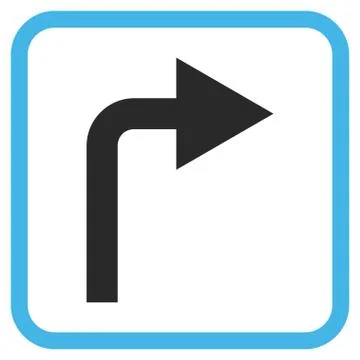 Turn Right Vector Icon In a Frame Stock Illustration