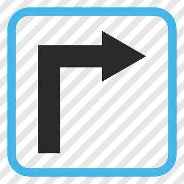 Turn Right Vector Icon In a Frame Illustrazione stock