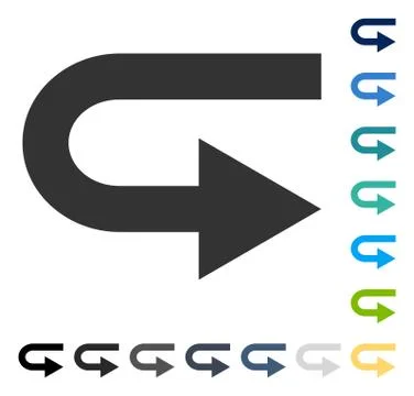 Turn Right Vector Icon Stock Illustration