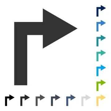 Turn Right Vector Icon Stock Illustration