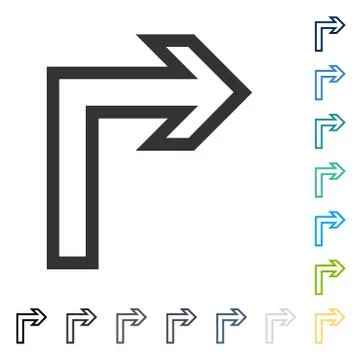 Turn Right Vector Icon Stock Illustration