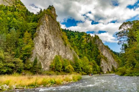 The turn of the river Dunajec Stock Photos