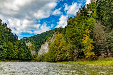 The turn of the river Dunajec Stock Photos