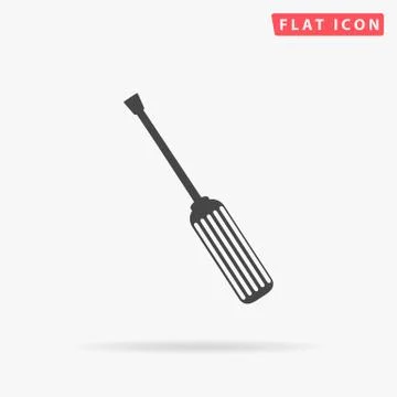 Turn-screw simple flat icon Stock Illustration