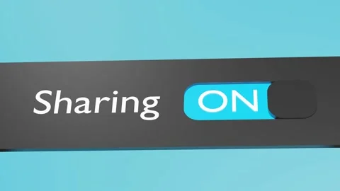 Turn on Sharing button, slider. Mobile interface of cloud sharing. Сloud storage Stock Footage 201256441