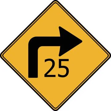 A turn sign indicating the speed. Vector image. 스톡 일러스트