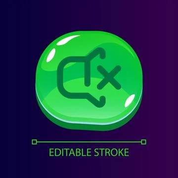 Turn off signals glossy ui button with linear icon Stock Illustration